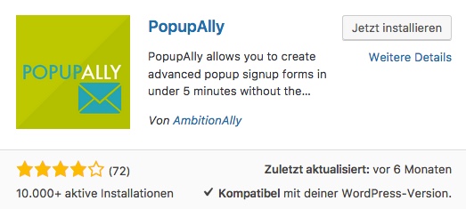 Wie-Online-Geldverdienen.de mit Hilfe des WordPress Plugins Popupally Exit intent Lösungen realisiert.