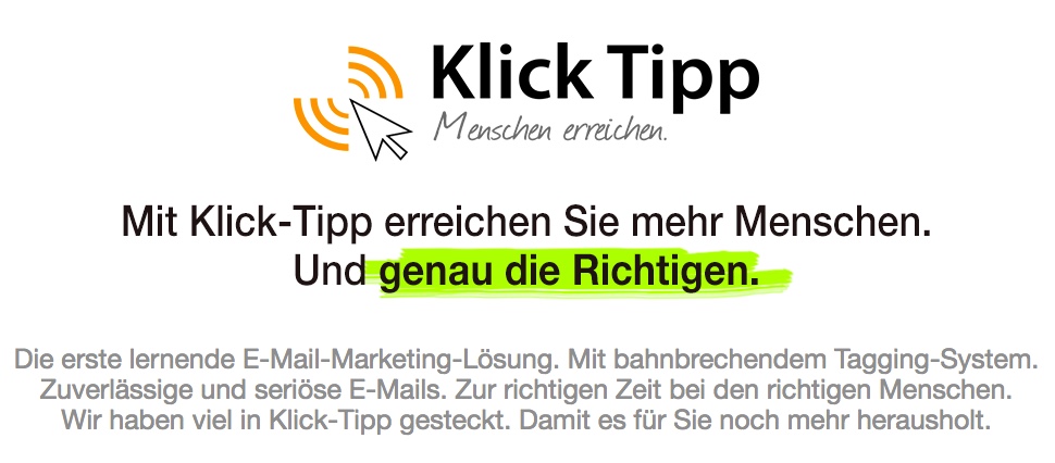 Wie-Online-Geldverdienen.de mit Klick-Tipp E-Mail Marketing betreibt.